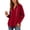 Red, variant on Oversized Hoodies Zaewscy Women's V-neck Hooded Sweatshirt Long Sleeved Drawstring Hooded Pullover Casual Loose Fall And Winter Curved Hem Sweatshirt Gray XXL