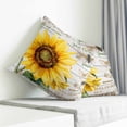 thumbnail image 4 of Throw Pillow Covers 26x26 Inch, Yellow Sunflower Decorative Pillow Cases for Couch Sofa Bed, Elegant Pastoral Floral Wooden Cotton Linen Square Home Decor Pillowcases with Hidden Zipper, 4 of 7