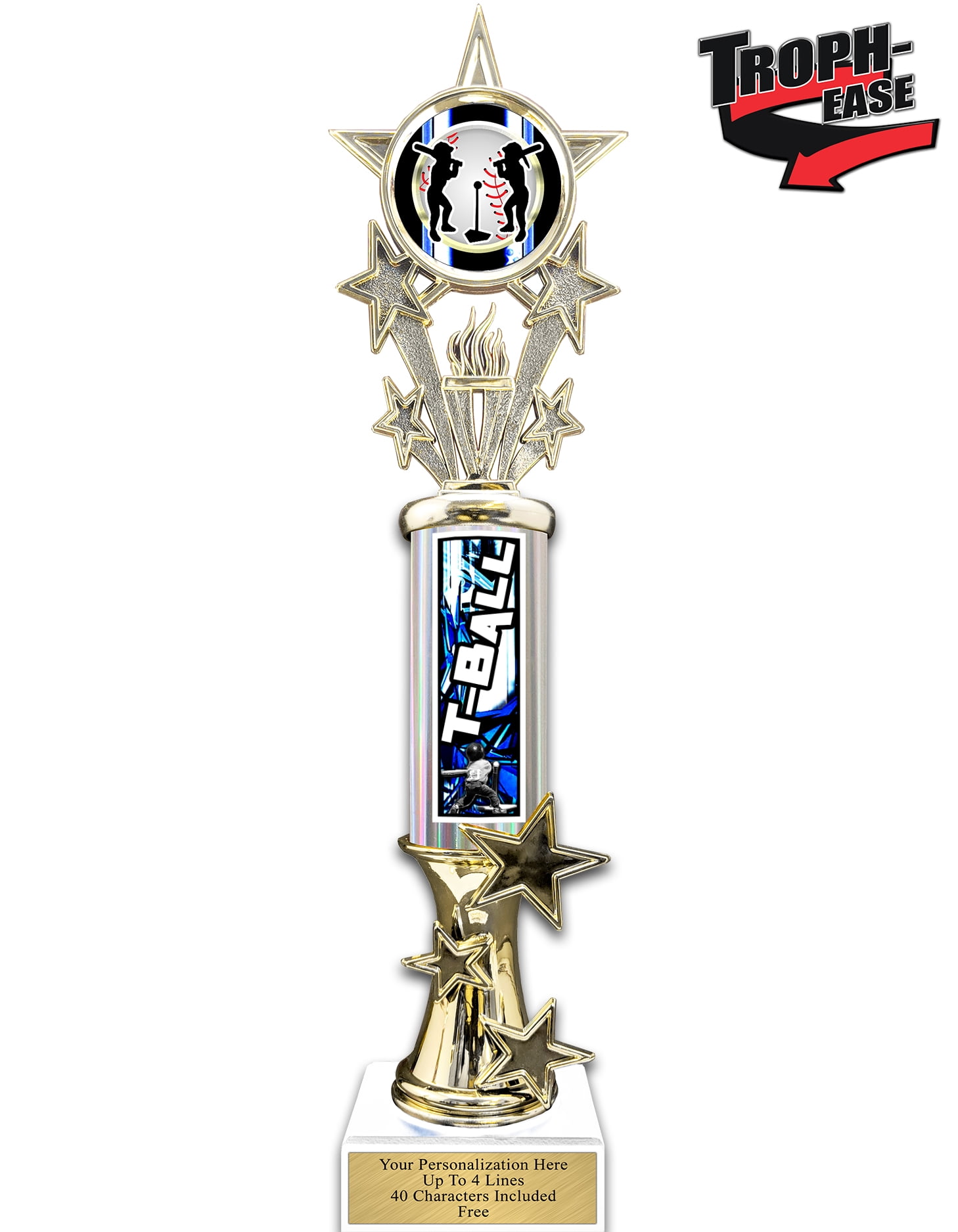 Trophy Deals 17" Action Matrix TBall Silver Flute Column Trophy