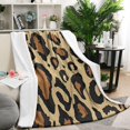 thumbnail image 2 of Leopard Print Fleece Blanket - Soft Cozy & Fluffy for Bed Sofa Travel & Camping Couch Blanket Design for Year-Round Comfort 50x60 inches, 2 of 5
