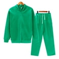 thumbnail image 2 of Breezora Women's Casual Hooded Sweatshirt and Pants Set Comfortable Sporty Two Piece Lounge Wear XXXL Size Green, 2 of 9