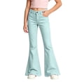 thumbnail image 3 of Girls Uniform Pants Flared Dressy Pants (Mint Green), 3 of 5