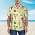 thumbnail image 2 of Gukieu Green And Purple Grapes Print Men's Short-sleeved Shirts, Button-down Lapel Hawaiian Shirts, T-shirts, Beach Vacation Summer Casual Wear,XX-Large, 2 of 7