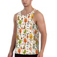 thumbnail image 2 of Balery Animals Forest Pattern Men's Workout Tank Top Gym Muscle Tee Fitness Bodybuilding Sleeveless T Shirt Quick Dry Fit Muscle Tank Top Slim-Fit Tank-XX-Large, 2 of 7