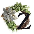 thumbnail image 1 of 26 Letters Decorative Wreath Door Hanging Home Decor Letters With Knot Pendant Rattan Ring Wall Decoration Window Decoration Pendant, 1 of 4