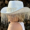 thumbnail image 4 of Cowgirl Hats Shimmering Tassels Bachelorette Party Fedora Hat for Bride to Be, 4 of 9
