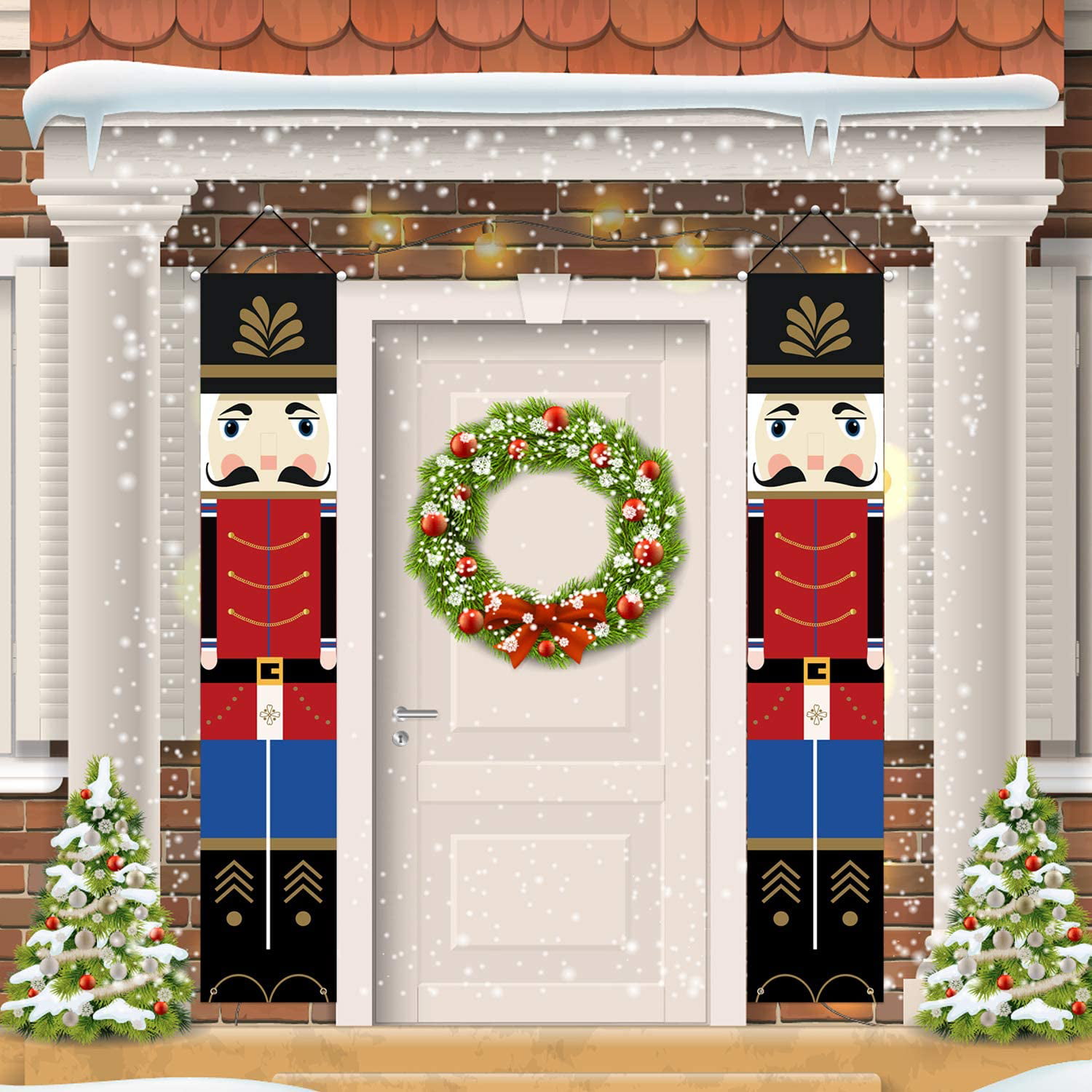 Details about   Nutcracker Banners Holiday Soldier Figures Door Decor Yard Ornaments Home Decor 