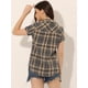 thumbnail image 4 of Camisa a cuadros estilo Western Allegra K de Algodón Clásico con botones Marrón claro S, 4 of 6