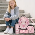 thumbnail image 2 of Jeiento Strawberry Backpack Set of 5 Axolotl 17 Inch Soft Backpack with Lunch Bag Pencil Pouch for 9-12 Years Old Elementary to Middle School Unisex Bookbag Set, 2 of 7