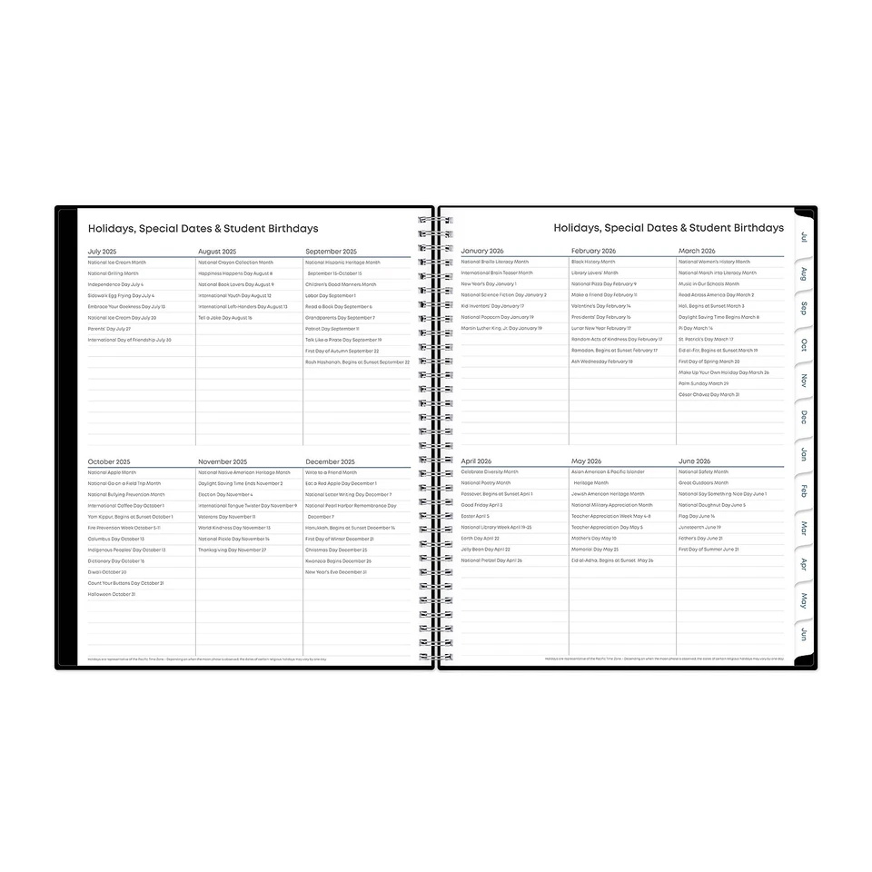 2025-2026 Blue Sky 8.5" X 11" Academic Year Weekly & Monthly Planner Plastic