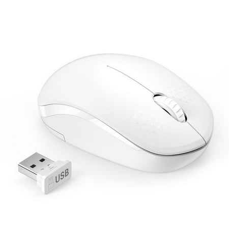 Wireless Mouse with Nano USB Receiver - Seenda Noiseless 2.4G Wireless Mouse Portable Optical Mice for Notebook, PC, Laptop, Computer, Macbook - White