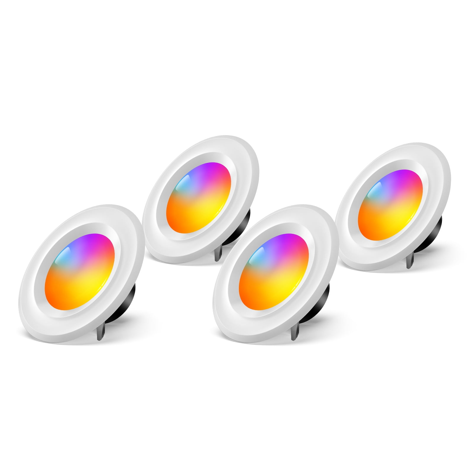 Govee Smart 6'' LED Retrofit Recessed Can Lights for Indoor Living Room, Ceiling Light, Dimmable, Color Changing, LED Light Bulbs, 4 Pack