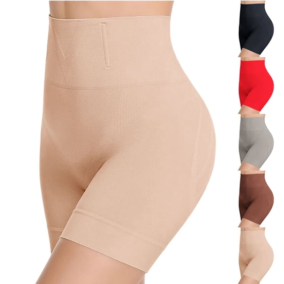 Hilenly Plus Size Shapewear Shorts for Women Tummy Control High Waisted Shapewear Seamless Body Shaper Shorts Thigh Slimmer