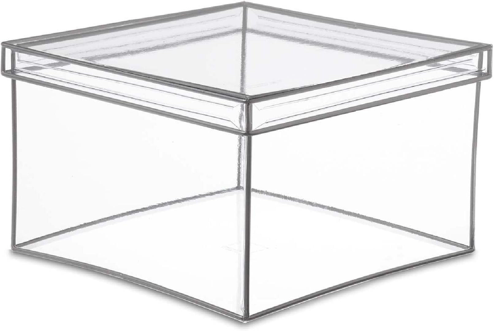 Lookers Box, Soft Vinyl Storage Bin with Lid, Clear PVC Plastic with