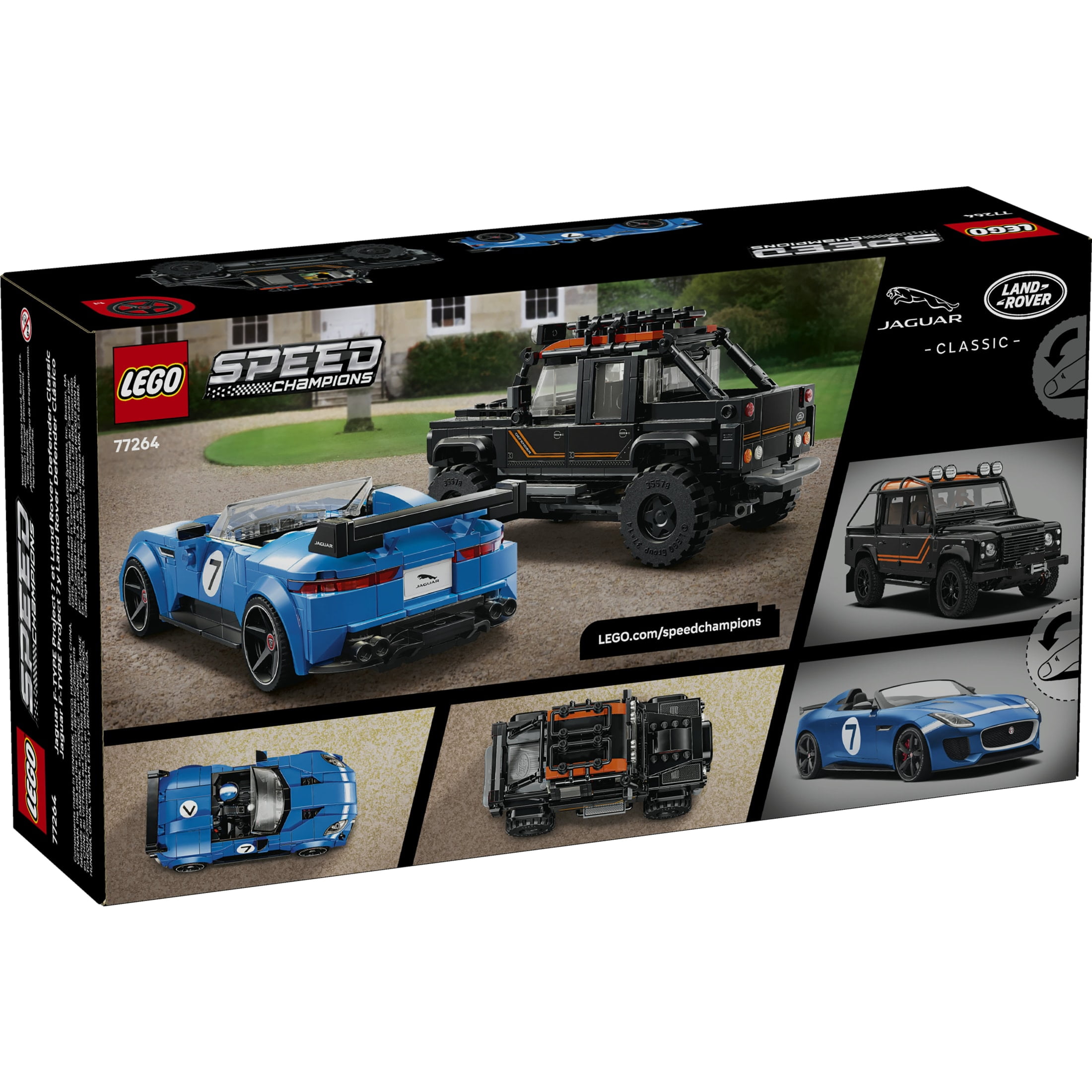 LEGO Speed Champions Jaguar Project 7 & Land Rover Defender - Building Toy for Boys & Girls, Ages 10+ - Toy Car for Kids - Detailed Features - Gift for Birthdays - 77264