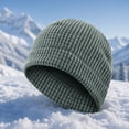 thumbnail image 4 of GSPCLAM Mens Hats Winter Fleece Thick Windproof Outdoor Activity Beanie Hats Solid Color Waffle Textured Beanie Gray, 4 of 5