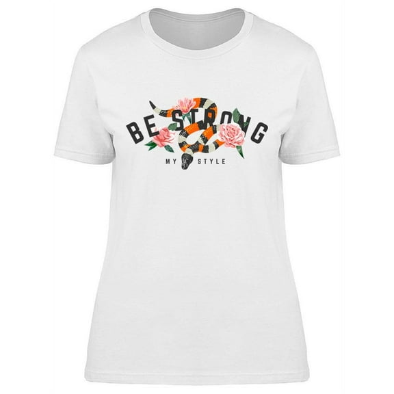 Be Strong, Floral Snake T-Shirt Women -Image by Shutterstock, Female Large
