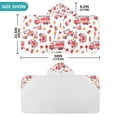 thumbnail image 4 of Yayeee Kids Hooded Towel with Hand Pockets Beach Soft Absorbent Bath Wrap 50 x 23.5 inch, White Cartoon Fire Truck Pattern, 4 of 5