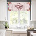 thumbnail image 2 of Happy Mother''s Day Pink Plaid Valance Curtains for Kitchen Windows Florals Pink White Buffalo Plaid Curtain Valances Decor Short Rod Pocket Window Treatment Drapes for Kitchen Bedroom 54x18in, 2 of 5