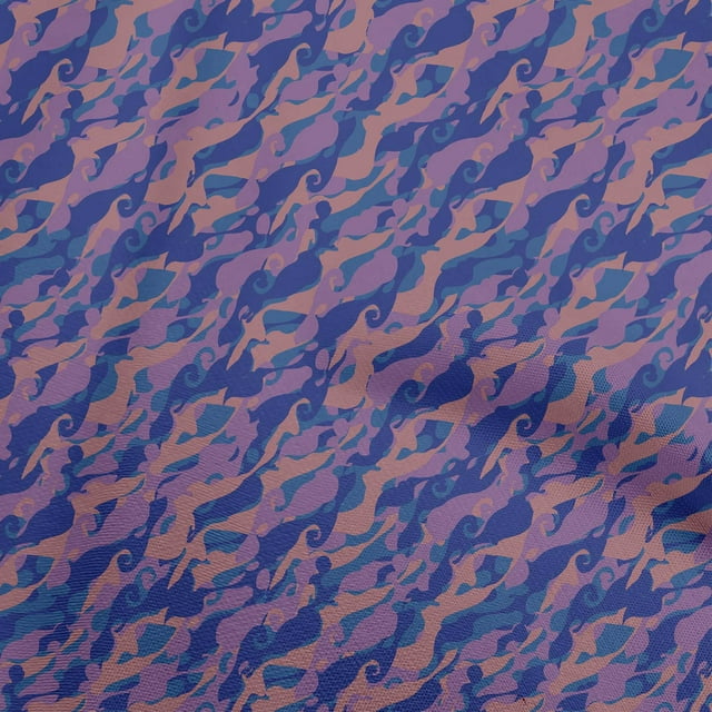 oneOone Tissu Polyester Spandex Bleu Abstrait Matériel de Robe Tissu Imprimé Tissu au Mètre 56 Pouces de Large
