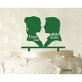 thumbnail image 1 of Couple Wedding Cake Topper Personalized Green Cake Topper Color Option Available 5-7 Inches Wide, 1 of 1
