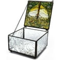 thumbnail image 3 of 11 Inch Tiffany Style Glass Green Tree of Life with Silver Color Sides, 3 of 3