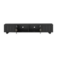 thumbnail image 6 of Yesfashion Modern Tv Stand for Tvs Up To 80 Inches,Glass Door,2 Drawers And Cabinets,Solid Wood Legs,Metal Handles Tv Storage Cabinet for Living Room Bedroom White, 6 of 10