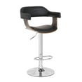 thumbnail image 3 of Contemporary Swivel Adjustable Barstool with Padded Armrests, Weathered Oak, 3 of 12