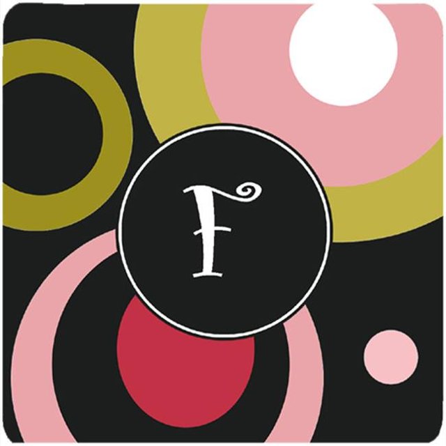 Monogram - Retro In Black Foam Coasters - Set Of 4, 3.5 x 3.5 In.
