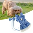 thumbnail image 1 of opvise Pet Dress Floral Pattern Pleated Hemming Windproof Pet Vest Puppy Flying Sleeve Clothes Blue, 1 of 8