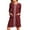 Wine, variant on Womens Nightgown with Pocket Zip-Up Short House Dresses Long Sleeve Red Womens Nightgowns & Sleepshirts,XXL