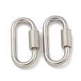 thumbnail image 4 of 10 pc Non-Tarnish 304 Stainless Steel Screw Carabiner Lock Charms for Necklaces Making Quick Links Oval 21x10x2mm, 4 of 4