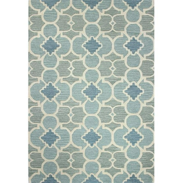 Bashian R121-AQ-8X11-CAL927 Rajapur Collection Géométrique Transitionnelle 100 pour Cent Laine Touffeté à la Main Zone Tapis&44; Aqua - 8 x 11 Pi.
