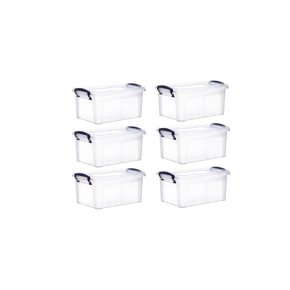 Superio Clear Plastic Storage Bins with Lids, Stackable Storage Container with Latches and Handles, 3 Quart