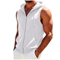 thumbnail image 6 of AHTJRT Sleeveless Hoodies for Women Zip-Up Drawstring Summer Workout Tops Cooling Breathable Gym Running Athletic Sweatshirts White S, 6 of 10
