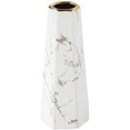 thumbnail image 1 of Jarrón de mármol de oro blanco de 20cm, jarrones decorativos de diseño alto de cerámica para centro de mesa de boda, fiesta en casa, 1 of 5