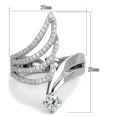 thumbnail image 2 of Luxe Jewelry Designs Women's Rhodium Plated Sterling Silver Ring with Cubic Zirconia - Size 10, 2 of 4