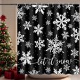 thumbnail image 5 of Christmas Shower Curtain with 12 Hooks Black Winter Snowflake Christmas Decor Shower Curtain for Bath Snow Christmas Holidays Bathroom Decor Waterproof Fabric Shower Curtain, 72'''' X 72'''', 5 of 5