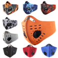 thumbnail image 2 of Máscara facial de ciclismo para deportes al aire libre unisex, máscara de filtro reemplazable de carbón activado (gris), 2 uds. Rojo Verde, 2 of 4