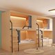 thumbnail image 3 of Litera de Hotel para juegos, cápsula todo incluido, juego de muebles para apartamento, dormitorio de estudiantes, cama doble baja personalizada, 3 of 3