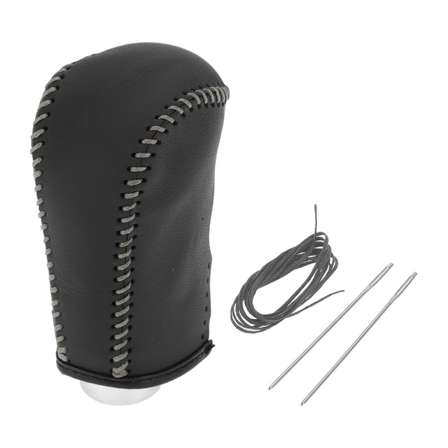 Cubierta de pomo de cambio de marcha Unique Bargains para Nissan Altima 2008-2012, antideslizante, negra y gris, protector de mango de cambio de cuero sintético, 1 Pc