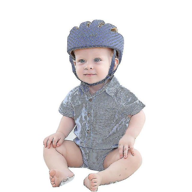 Casco de seguridad para bebés JAMW gris azul 100% algodón relleno de malla especial IXPE