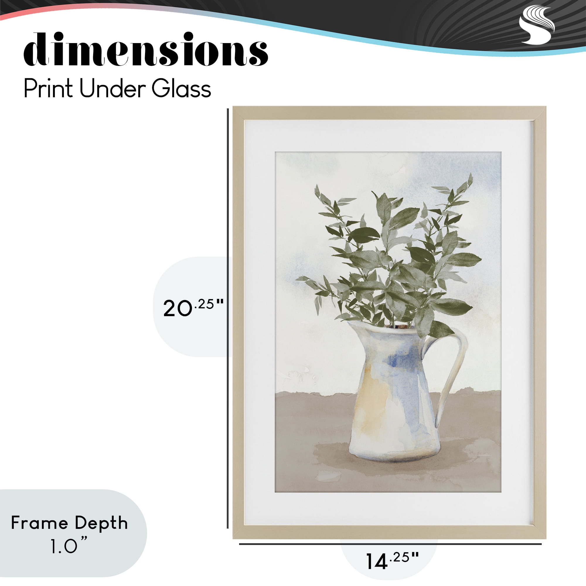 Stupell Industries Eucalyptus Botanicals Vase Birch Framed Print Under Glass, design by Lanie Loreth