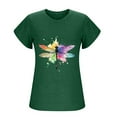 thumbnail image 4 of QUNYINEY Ruffle Short Sleeve Women's Shirts Casual Dragonfly Crew Neck Tops Loose Going Out Pullover Womens Tops, 4 of 6