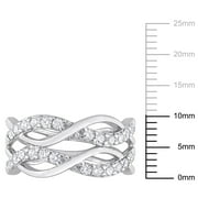 Everly Womens Cubic Zirconia Sterling Silver Ring