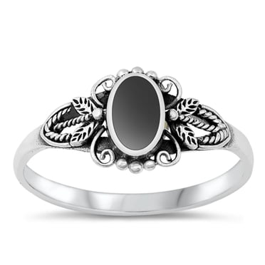 Mytys Crystal Statement Ring – Large Art Deco Cocktail Ring With Rhinestone Halo, Black Plated, For Women