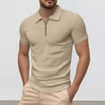 thumbnail image 2 of Men's Summer Casual Zipper Shirt Breathable Loose Fit Jacquard T-Shirt Comfortable Short Sleeve Top for Daily Wear Mens T-Shirts Summer Lightweight Tee Tops, 2 of 9