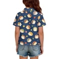 thumbnail image 5 of Back to School Girls Shirt Henley Short Sleeve Cute Cartoon Animal Print T Shirts Button Closure Comfy Active Polo Shirts, 130, 5 of 5