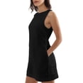 thumbnail image 3 of Amazhiyu Women's 100% Pure Linen Sleeveless Dress with Pockets Side Zipper Midi Casual Summer Dress, 3 of 9