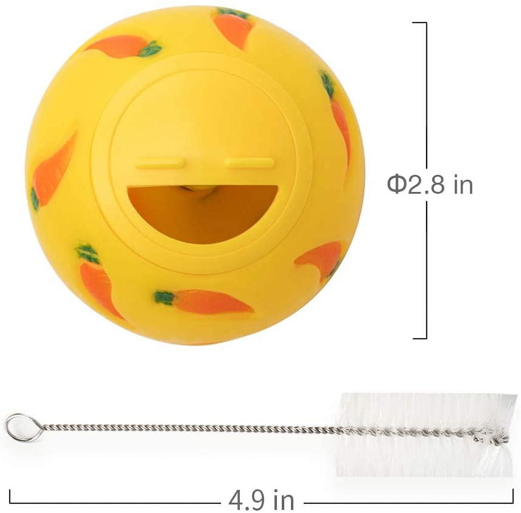 Treat Ball, Snack Ball for Small Animals (Small, Yellow & Green)
